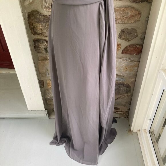 NWT Anthropologie BHlDN Jenny Yoo Elliya Maxi Dress Charcoal Gray Womens 2 - Picture 6 of 12